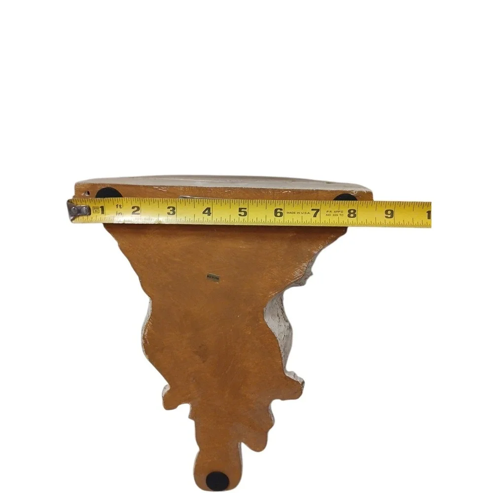 Vintage Palm Beach Carved Wood Tropical Parrot Wall Sconce Display Shelf Regency